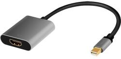 LogiLink DisplayPort adapter, mDP/M to HDMI/F, 4K/60Hz, alu, black/grey, 0.15 m (CDA0110)