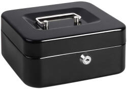 XMAX Cashbox pénzkazetta kulcsos zárral, belső tálcával, fekete, 20cm (00000822)