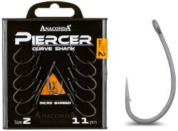 Anaconda Piercer Curve Shank pontyozó - bojlis horog, #2, 11db (2400202) - xmax