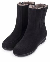 Vlnka Női téli bőr cipő birkagyapjúval "Mónika" - fekete felnőtt cipő méret 40