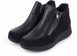 Vlnka Női cipzáras bőr bokacipő "Marika" - fekete felnőtt cipő méret 40