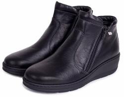Vlnka Női cipzáras bőr bokacipő "Marcella" - fekete felnőtt cipő méret 37