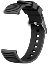 gigapack Pótszíj (univerzális, 20 mm, szilikon, állítható, 3D csíkos minta) FEKETE Huawei Watch GT 2 42mm, Samsung Galaxy Watch Active 2 44mm (SM-R820N), Samsung Galaxy Watch Active 2 40mm (SM-R830N), G (GP-12