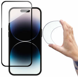 Wozinsky Full Cover Flexi Nano Glass edzett üveg iPhone 14 Pro rugalmas, fekete kerettel