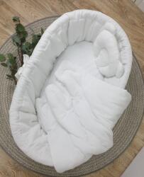 TOLO Set de lenjerie de pat pentru un pătuț de răchită - alb Lenjerie de pat