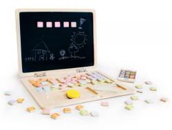 Eco Toys Laptop educational din lemn cu magnet si taste din lemn ecotoys g068 - alb (EDIG068WHITE) - bekid