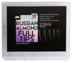 NailShop Tips Russian Almond Dual Forms - 120 buc