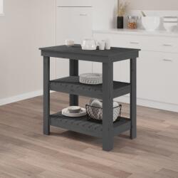 vidaXL Работна маса сива 78, 5x50x80 см борово дърво масив (823641)