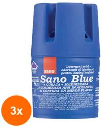 Sano Set 3 x Odorizant Solid pentru Rezervorul Toaletei Sano, Albastru, 150 g (ROC-3XMAG0000538)