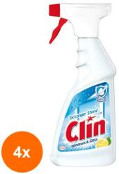 Clin Set Detergent Geamuri Clin Windows & Glass Lemon, 4 Bucati x 500 ml (ROC-4XMAG0000468)