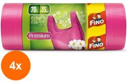 FINO Set 4 x 15 Saci Menajeri Premium Fino, Colorati si Parfumati, cu Manere, 70 l (ROC-4XSAFINO00188)