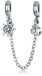 BeSpecial Talisman cu lant de siguranta din argint 925 Nautical cu timona si ancora - Be Nature PST0121 (PST0121)