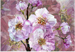 AA Design Fototapet modern cu flori roz de cristal (XXL4-064)