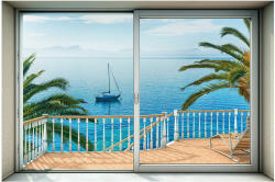 AG Design Fototapet fereastra catre plaja Majorca (XXL4-050)