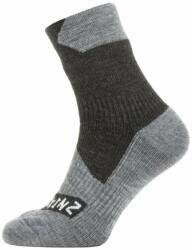 Sealskinz Waterproof All Weather Ankle Length Sock Black/Grey Marl M Kerékpáros zoknik