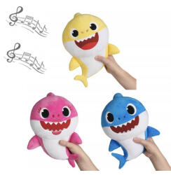  Baby Shark 32 cm-es plüss játék hanggal Rózsaszín