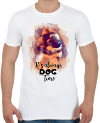 printfashion It's always dog time - németjuhász kutya kölyök - Férfi póló - Fehér (11766504)
