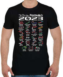 printfashion Formula 1 versenynaptár 2023 02 - Férfi póló - Fekete (11766101)