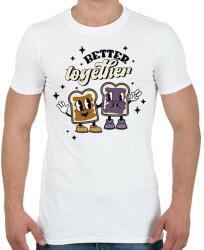 printfashion Retro páros - vajas és lekváros kenyér - Férfi póló - Fehér (11705524)