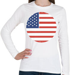 printfashion USA zászló - Női hosszú ujjú póló - Fehér (11684945)