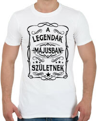 printfashion A legendák májusban születnek - Férfi póló - Fehér (7409807)
