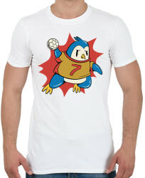 printfashion Kézilabdás pingvin - Férfi póló - Fehér (11761282)