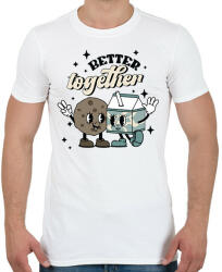 printfashion Retro páros - süt és tej - Férfi póló - Fehér (11704699)
