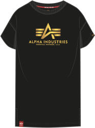 Alpha Industries Basic T Long Foil Print Woman - black/yellow gold