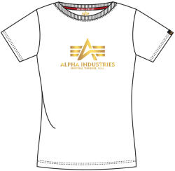 Alpha Industries New Basic T Woman Foil Print - white/yellow gold