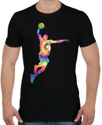 printfashion Színes kosaras - Férfi póló - Fekete (11710400)