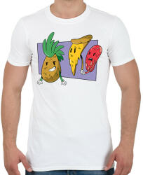 printfashion Pizza és ananász mém - Férfi póló - Fehér (11765292)