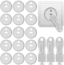 Ruhhy Konnektorvédő nyitó kulccsal, 15+3db, 3, 7 x 2, 3 cm, fehér