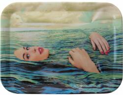 Seletti Tavă de servire TOILETPAPER SEA GIRL 32 x 43, 5 cm, albastru, Seletti
