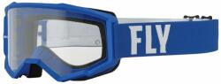 Fly Racing - Focus szemüveg (Kék - fehér, átlátszó plexi)