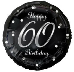 Godan Happy Birthday Black-Silver 60 fólia lufi 36 cm (MLG155051)
