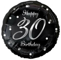 Godan Happy Birthday Black-Silver 30 fólia lufi 36 cm (MLG155013)