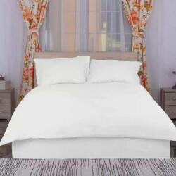 HomePuls Cearsaf de pilota o persoana Damasc Policoton dunga 1 cm, 140 x 220 cm, Alb
