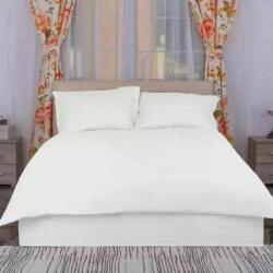 HomePuls Cearsaf de pilota 2 persoane Damasc Policoton dunga 1 cm, 180 x 220 cm, Alb