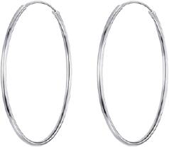 GALAS Cercei din argint 925 Simple Silver Earrings Hoops (SCE710)