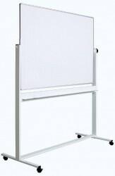 Optima Tabla alba magnetica, dubla fata, rotativa, 90 x 120 cm, pe stand mobil, profil aluminiu, Optima (OP-25090120)