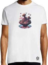 Magnolion Pixelart cyberpunk táj v2 póló