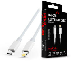 Maxlife MXUC-05 20W PD Type-C/Lightning adat- és töltőkábel 2m - fehér