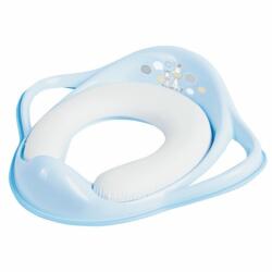 Maltex Baby - Reductor toaleta copii, antiderapant, colac integrat moale si manere, Zebra Light Blue, (C9416)