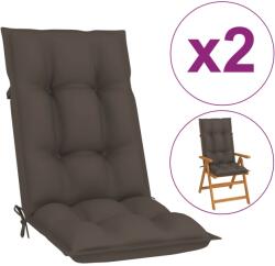 vidaXL Perne scaun cu spătar înalt 2 buc. gri taupe 120x50x7 cm textil (314257)