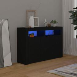 vidaXL Servantă cu lumini LED, negru , 115, 5x30x75 cm (804338) Comoda
