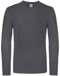 B&C Collection Férfi hosszú ujjú póló B&C #E150 LSL -3XL, Sötétszürke