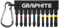 GRAPHITE Set biti de impact, 10 bucati, 1/4", Graphite (56H562)