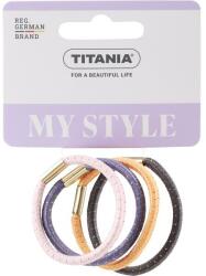 Titania Set elastice de păr colorate, 4 buc, roz + albastru + portocaliu + gri - Titania 4 buc