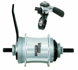 Sturmey Archer S-RC3 agyváltós hátsó kerékagy és váltókar szett, 3s, 36H, csavaros, kontrafékes, ezüst
