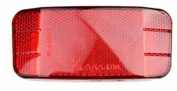 Csepel Square hátsó prizma, csomagtartóra, 80 mm, piros